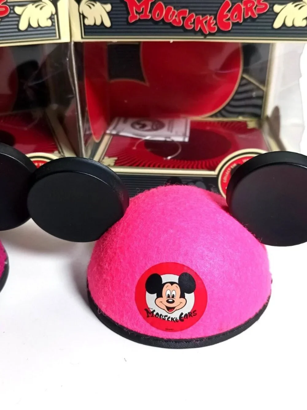 Vintage Mini Mickey Mouse Club Mouseketeer Ear Hat Boxed Lot of 2 Pink Magenta